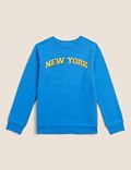 Cotton Rich New York Slogan Sweatshirt