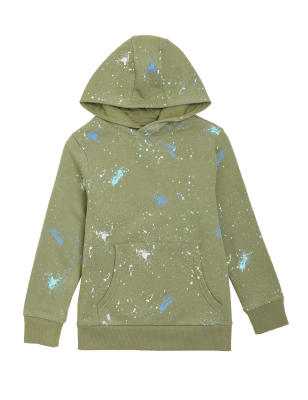 

Boys M&S Collection Cotton Rich Paint Splat Hoodie (6-16 Yrs) - Khaki, Khaki