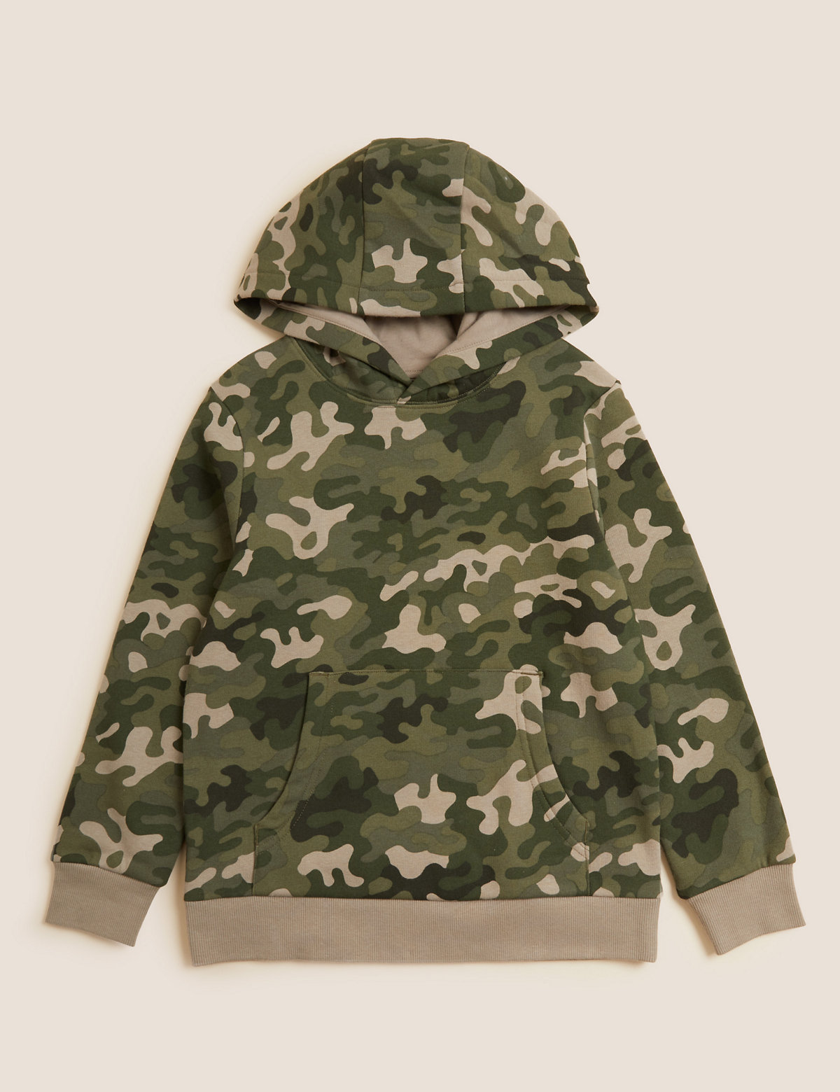 Cotton Rich Camouflage Hoodie