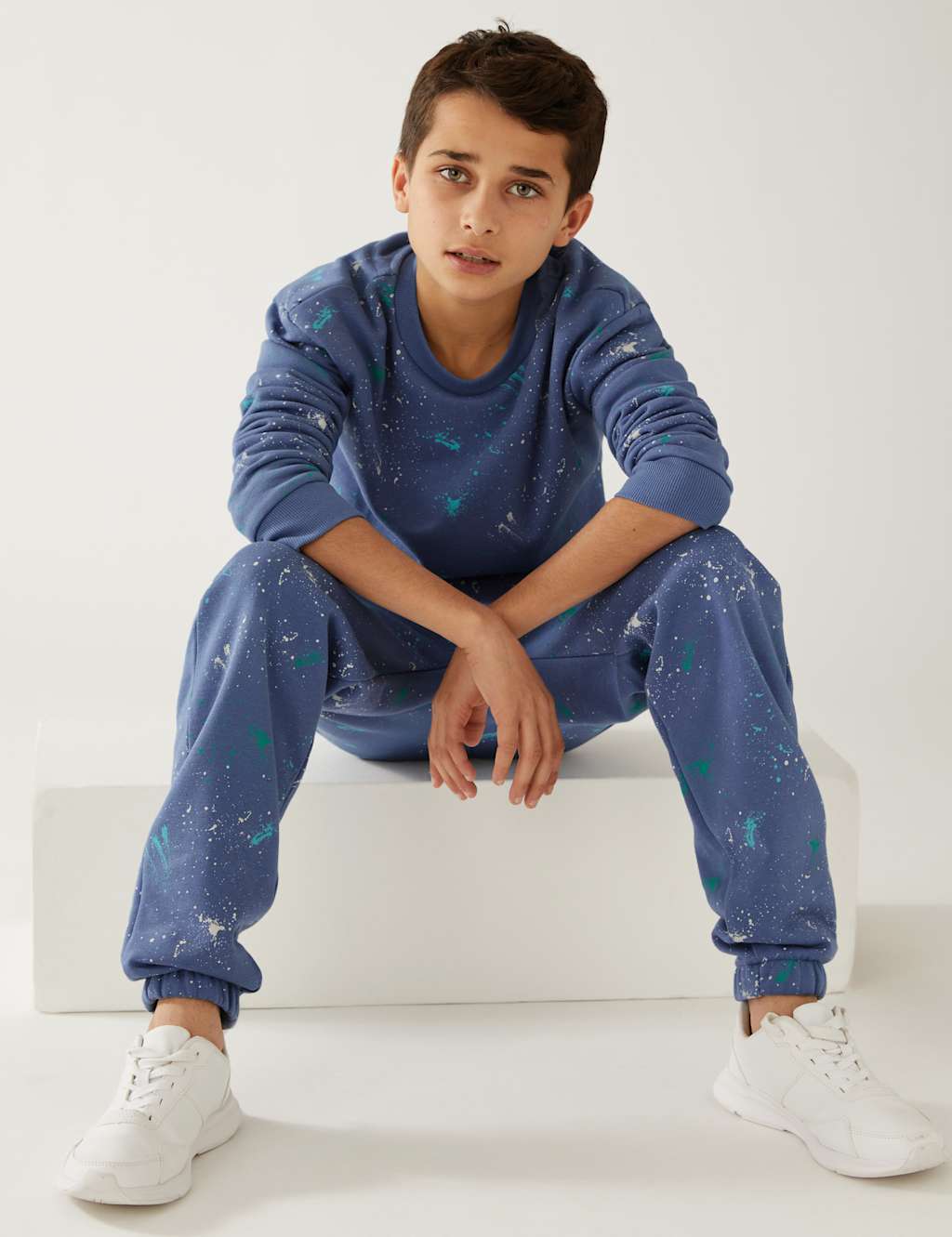 Cotton Rich Paint Splat Sweatshirt (6-16 Yrs) image 1
