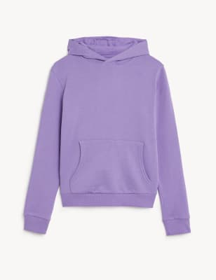 

Boys M&S Collection Cotton Rich Plain Hoodie (6-16 Yrs) - Violet, Violet