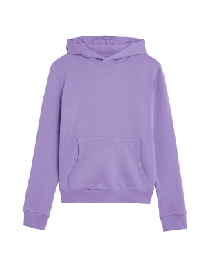 

M&S Collection Sudadera con capucha lisa de algodón (6-16 años) - Violet, Violet