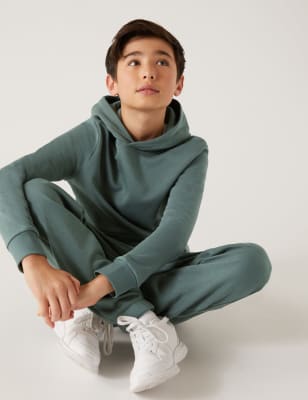 

Boys M&S Collection Cotton Rich Plain Hoodie (6-16 Yrs) - Dark Sage, Dark Sage