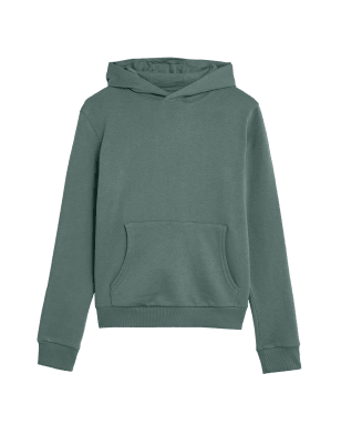 

Boys M&S Collection Cotton Rich Plain Hoodie (6-16 Yrs) - Dark Sage, Dark Sage