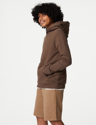 

M&S Collection Einfarbiger Hoodie mit hohem Baumwollanteil (6-16 J.) - Dark Brown, Dark Brown