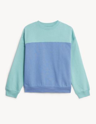 Cotton Rich Colour Block Sweatshirt (6-16 Yrs)