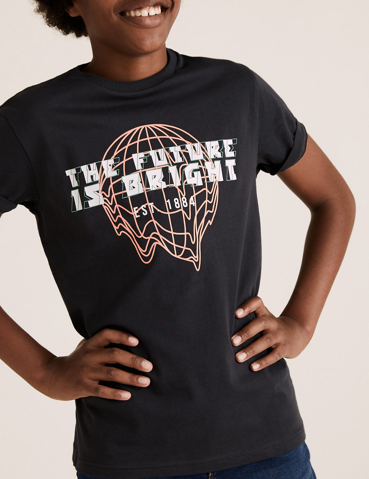 Cotton Future is Bright Slogan T-Shirt (6-16 Yrs)