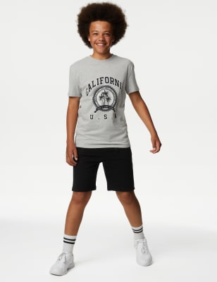 

Boys M&S Collection 2pc Cotton Rich Slogan Top & Bottom Outfit (6-16 Yrs) - Grey Mix, Grey Mix