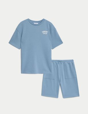 2pc Cotton Blend T-Shirt & Short Set (6-16 Yrs)