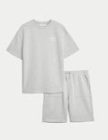 2-teiliges Set aus T-Shirt und Shorts aus Baumwollmischgewebe (6–16 J.)