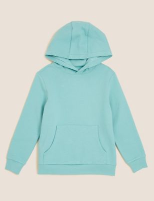 

Boys M&S Collection Unisex Cotton Rich Hooded Sweatshirt (6-16 Yrs) - Dusted Aqua, Dusted Aqua