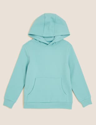 

M&S Collection Sudadera con capucha unisex de algodón (6-16 años) - Dusted Aqua, Dusted Aqua