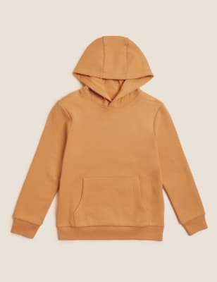 

M&S Collection Unisex-Sweatshirt mit hohem Baumwollanteil und Kapuze (6-16 J.) - Faded Orange, Faded Orange