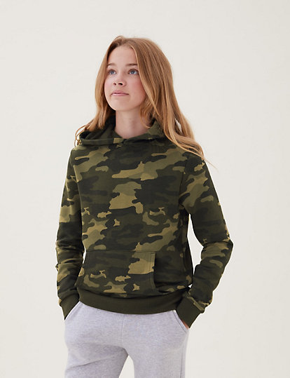 Cotton Rich Camouflage Hoodie (6-16 Yrs)