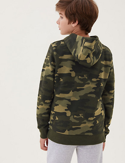 Cotton Rich Camouflage Hoodie (6-16 Yrs)