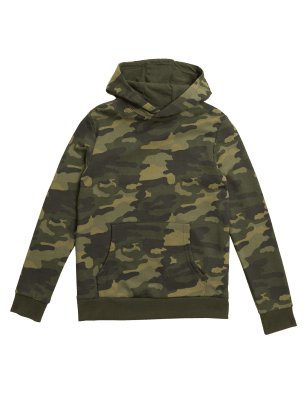 

Boys M&S Collection Cotton Rich Camouflage Hoodie (6-16 Yrs) - Navy, Navy