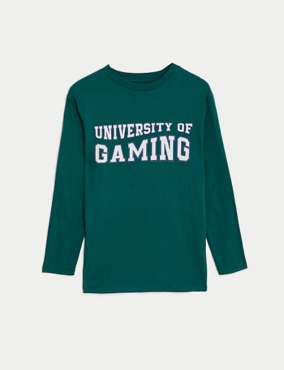 Pure Cotton University of Gaming Top (6-16 Yrs)