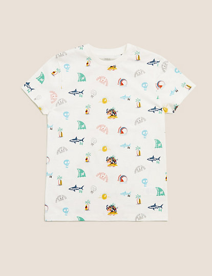 Pure Cotton Surf Print T-Shirt