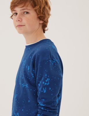 

Boys M&S Collection Cotton Rich Paint Splat Sweatshirt (6-16 Yrs) - Blue, Blue