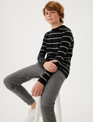 

Boys M&S Collection Pure Cotton Striped Top (6-16 Yrs) - Black Mix, Black Mix