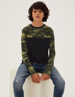 

Boys M&S Collection Pure Cotton Camouflage Top (6-16 Yrs) - Black Mix, Black Mix