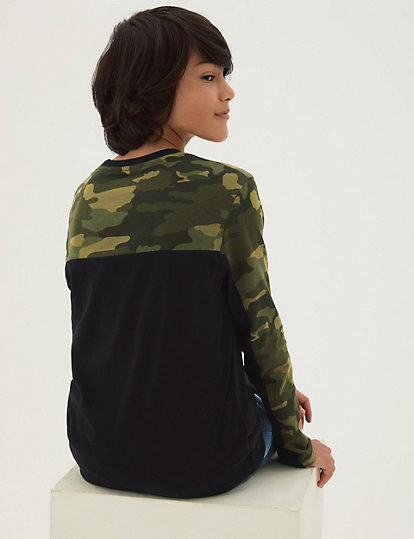 Pure Cotton Camouflage Top (6-16 Yrs)