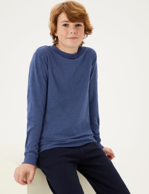 

Boys M&S Collection Pure Cotton Top (6-16 Yrs) - Blue Marl, Blue Marl
