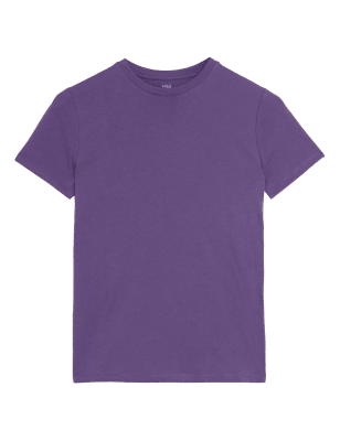 

M&S Collection Einfarbiges T-Shirt aus reiner Baumwolle (6-16 Jahre) - Dusted Plum, Dusted Plum