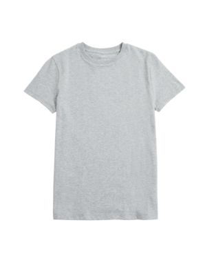 

Boys M&S Collection Pure Cotton Plain T-Shirt (6-16 Yrs) - Grey Marl, Grey Marl