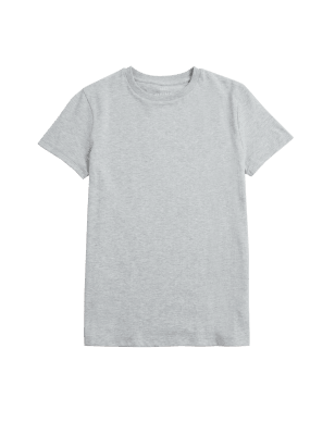 

Boys M&S Collection Pure Cotton Plain T-Shirt (6-16 Yrs) - Grey Marl, Grey Marl