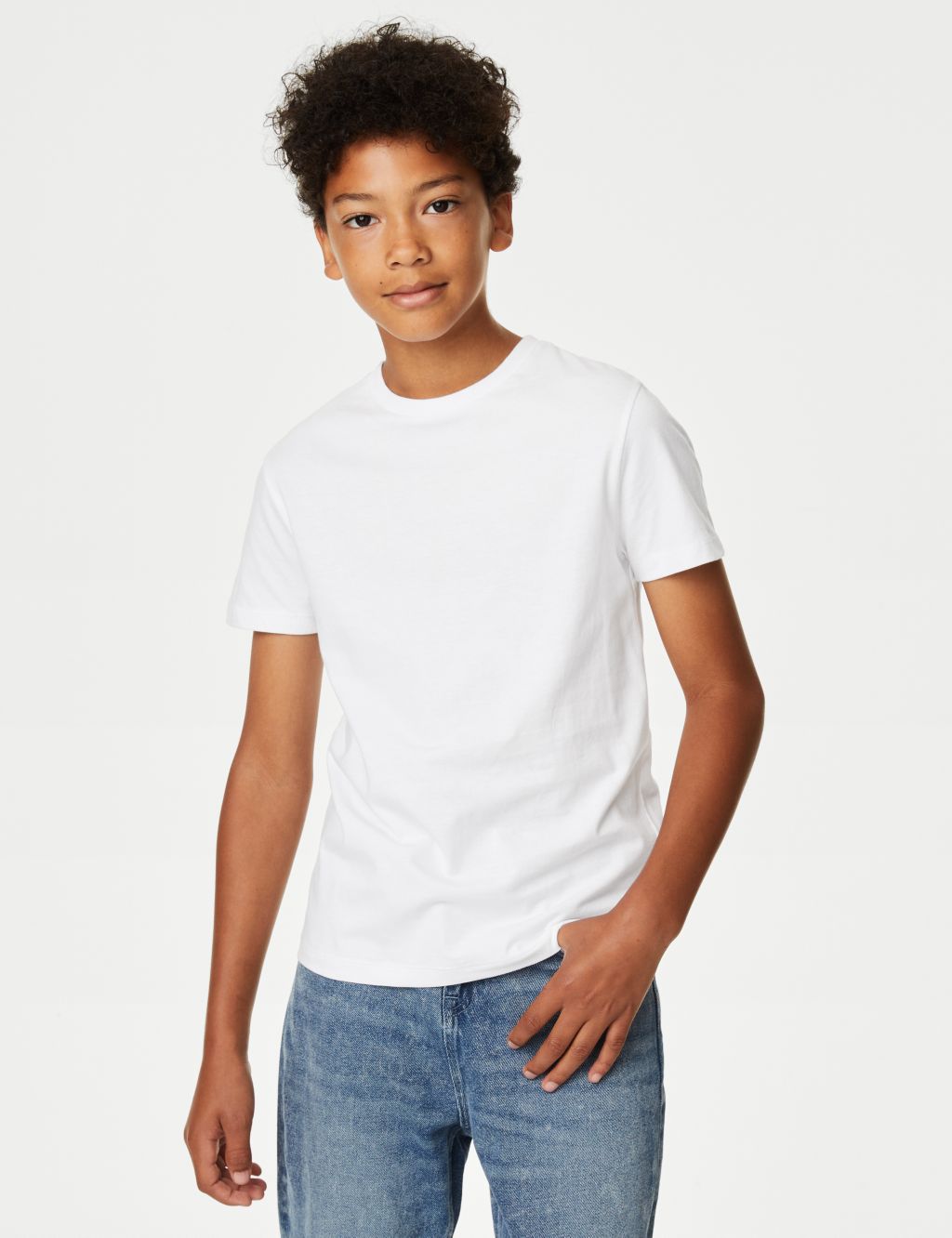 Pure Cotton Plain T-Shirt (6-16 Yrs) image 2