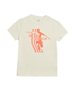 

Boys M&S Collection Pure Cotton Football T-Shirt (6-16 Yrs) - Ivory Mix, Ivory Mix