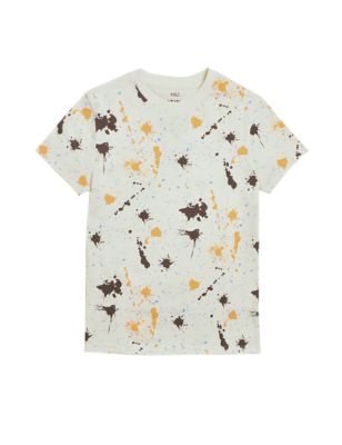 

Boys M&S Collection Pure Cotton Paint Splatter T-Shirt (6-16 Yrs) - White Mix, White Mix