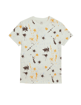 

Boys M&S Collection Pure Cotton Paint Splatter T-Shirt (6-16 Yrs) - White Mix, White Mix