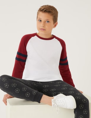

M&S Collection Oberteil aus reiner Baumwolle mit Raglanärmeln (6-16 J.) - Burgundy, Burgundy