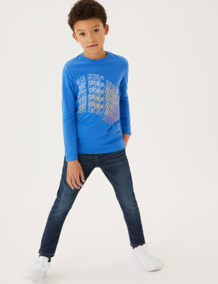 

Boys M&S Collection Pure Cotton Graphic Top (6 -16 Yrs) - Bright Blue, Bright Blue