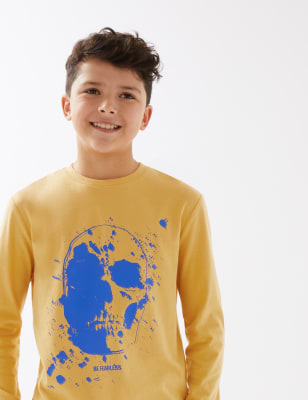 

Boys M&S Collection Pure Cotton Skull Top - Yellow, Yellow