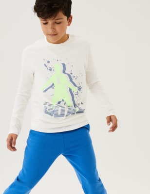 

Top 100% algodón con diseño de fútbol (6-16 años) - White Mix, White Mix