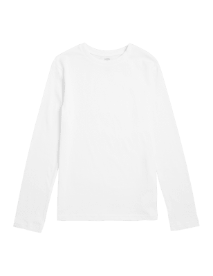 

M&S Collection Einfarbiges Oberteil aus reiner Baumwolle (6-16 Jahre) - White, White