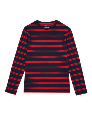 

Boys M&S Collection Pure Cotton Striped Top (6 - 16 Yrs) - Black Mix, Black Mix