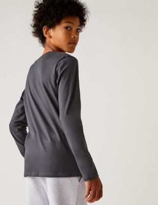 Boys M&S Collection Pure Cotton Space Top (6-16 Yrs) - Carbon