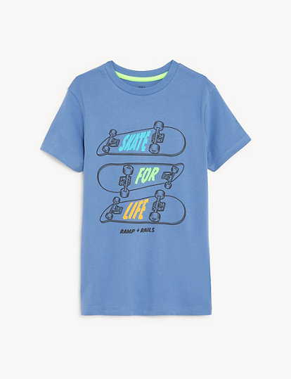 Pure Cotton Skate Print T-Shirt