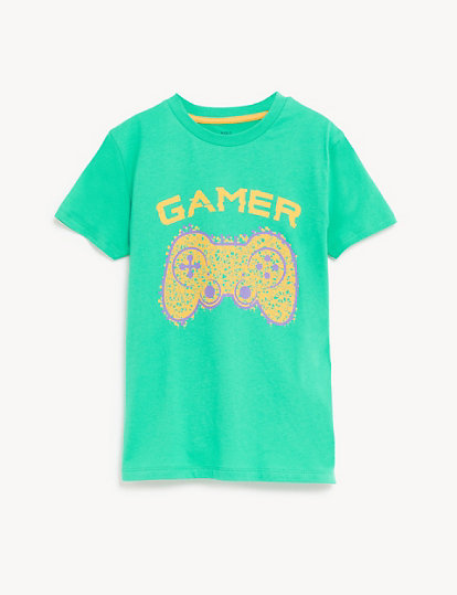 Pure Cotton Gamer Graphic T-Shirt
