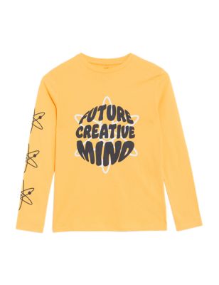 

Boys M&S Collection Pure Cotton Creative Mind Slogan Top (6-16 Yrs) - Clementine, Clementine
