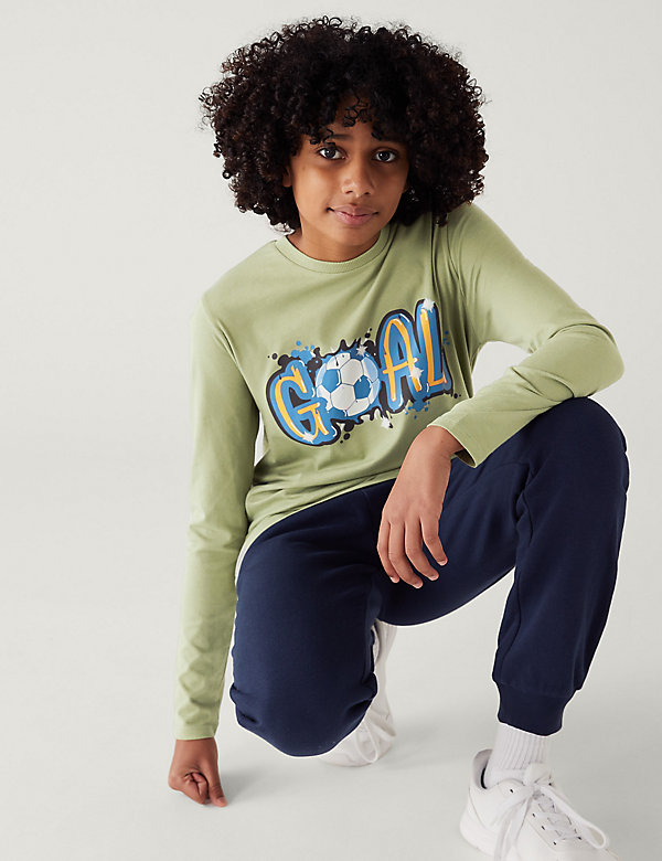 Pure Cotton Goal Graphic Top (6-16 Yrs) - VN