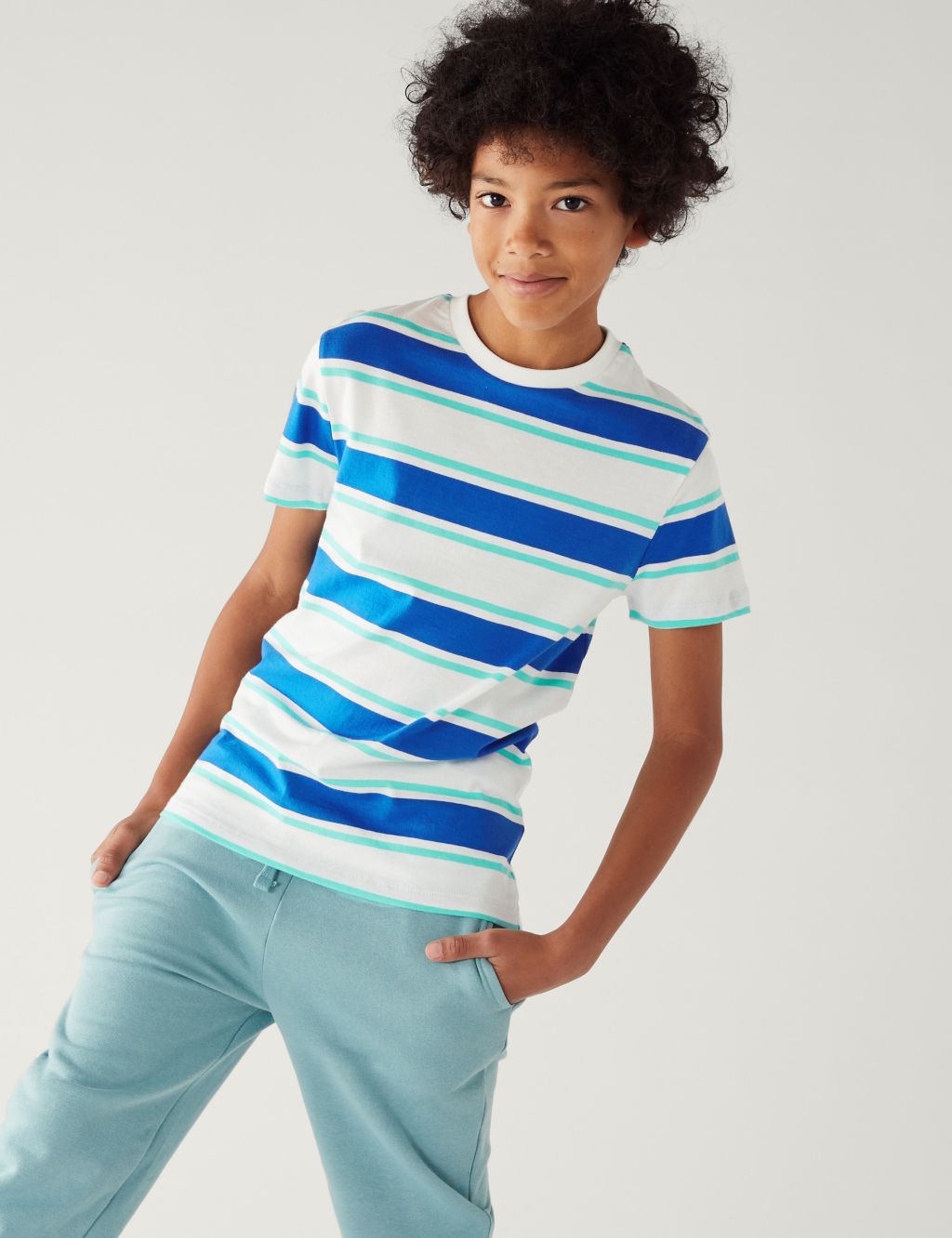 Pure Cotton Striped T-Shirt (6-16 Yrs) image 1