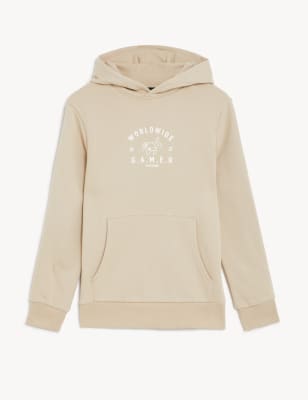 

Boys M&S Collection Cotton Rich Gamer Slogan Hoodie (6 - 16 Yrs) - Stone, Stone