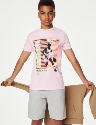 

M&S Collection Camiseta 100% algodón de baloncesto (6-16 años) - Blossom, Blossom