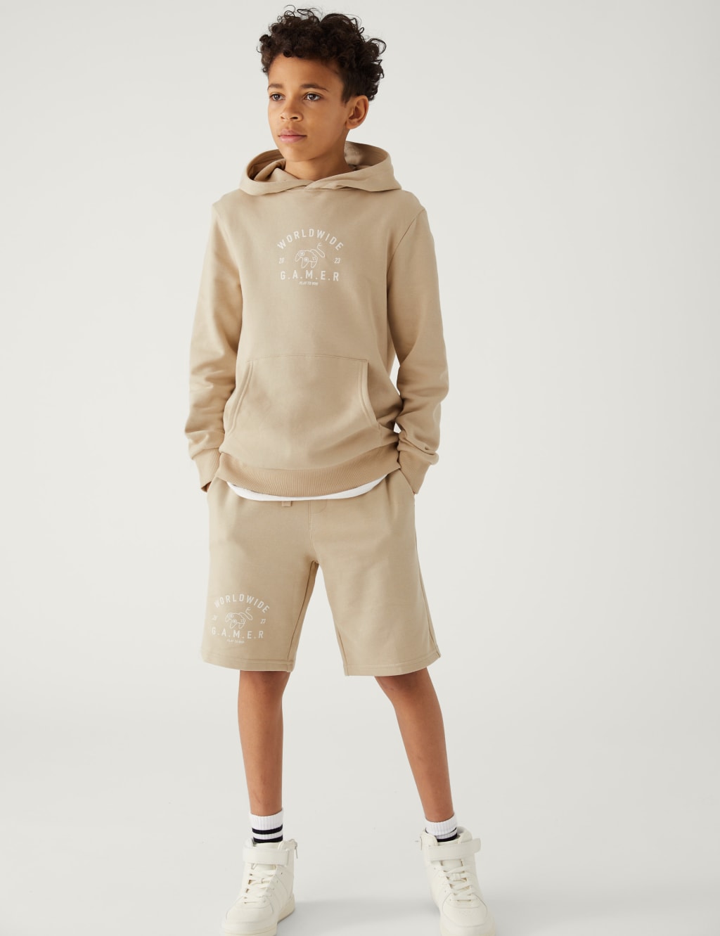 Cotton Rich Gamer Slogan Shorts (6-16 Yrs) image 1