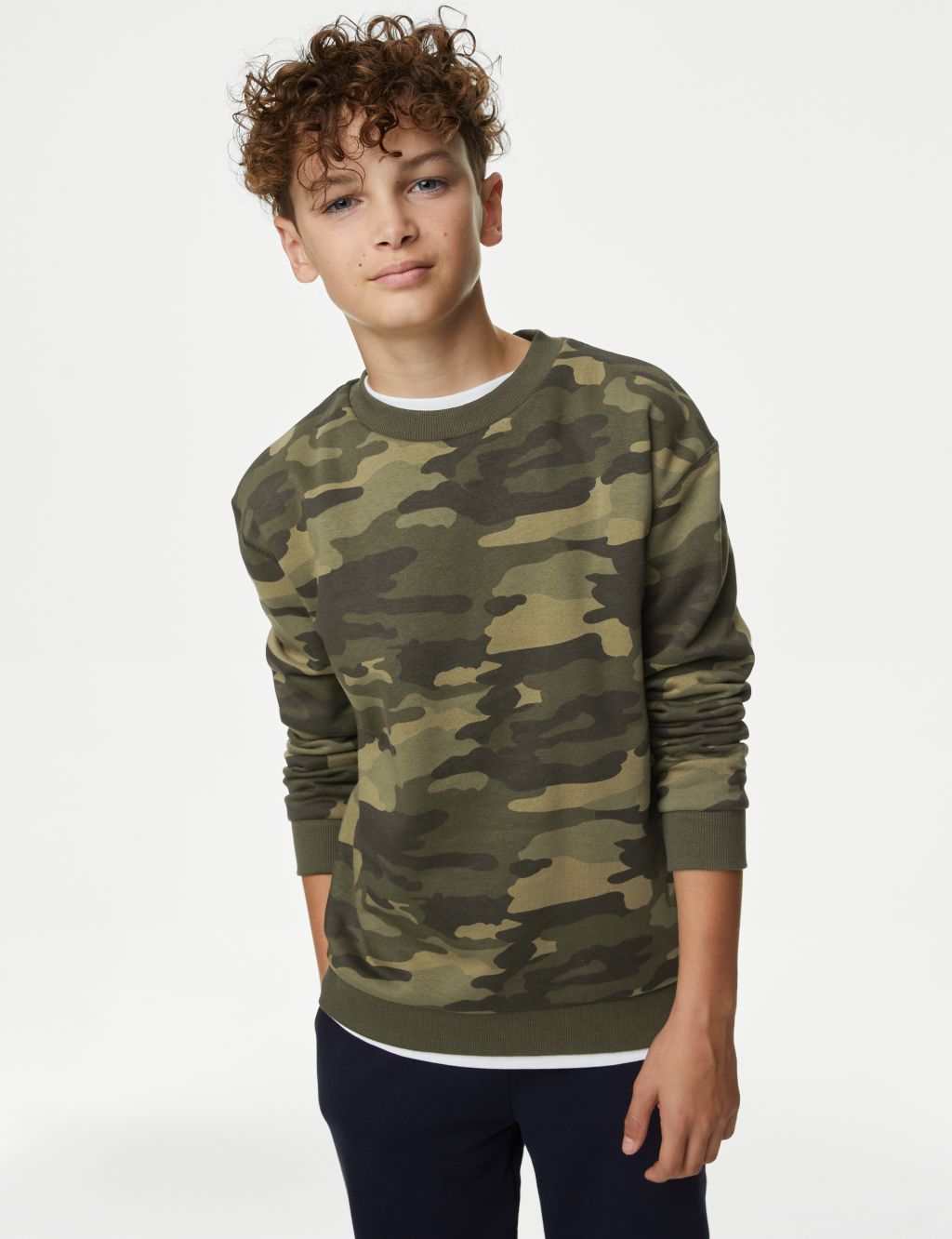 Cotton Rich Camouflage Sweatshirt (6-16 Yrs) image 1